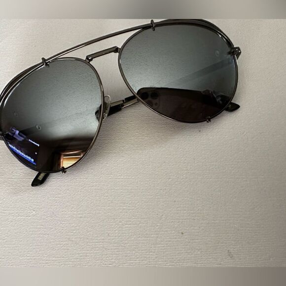 DIFF Eyewear Aviator Pilot Shape Sunglasses Gunmetal with Gray Mirror lens - Picture 9 of 13